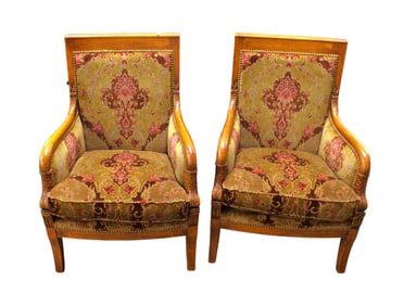 Pair of Empire style fireside chairs, nice quality