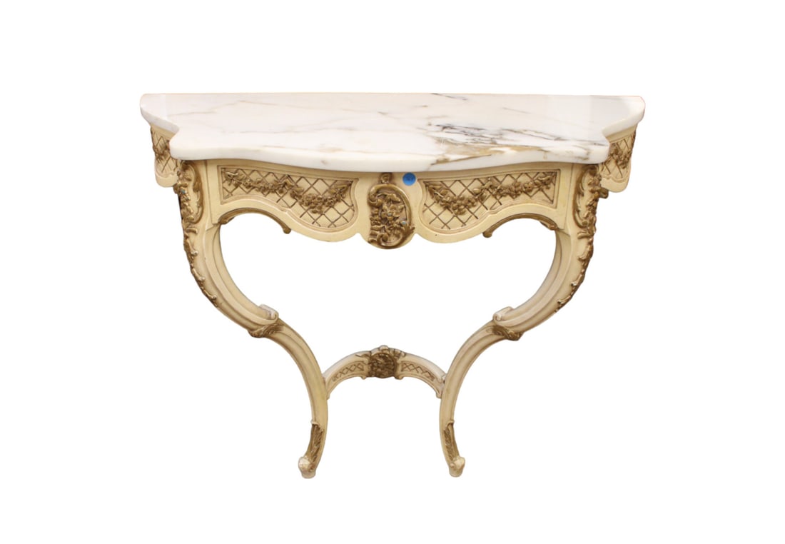 Italian marble top decorator wall console (1 of 5)