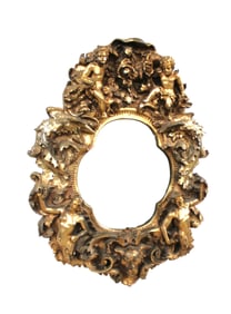 Awesome vintage figural mirror, highly carved & ornate