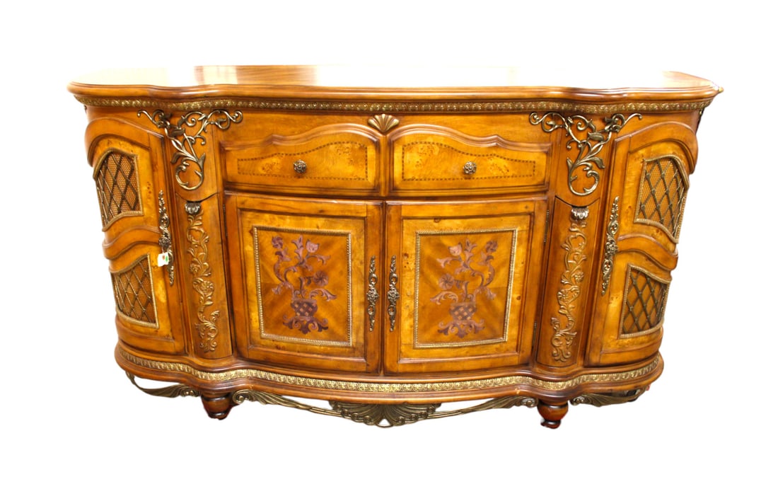 Elaborate French Inlaid Dresser, Fitted Interior, Bronze, Jewelry Drawers (1 of 11)