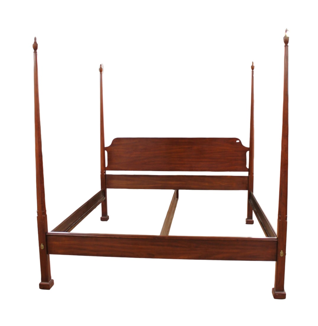 Henkel Harris king size 4 pencil post poster solid cherry bed (1 of 6)