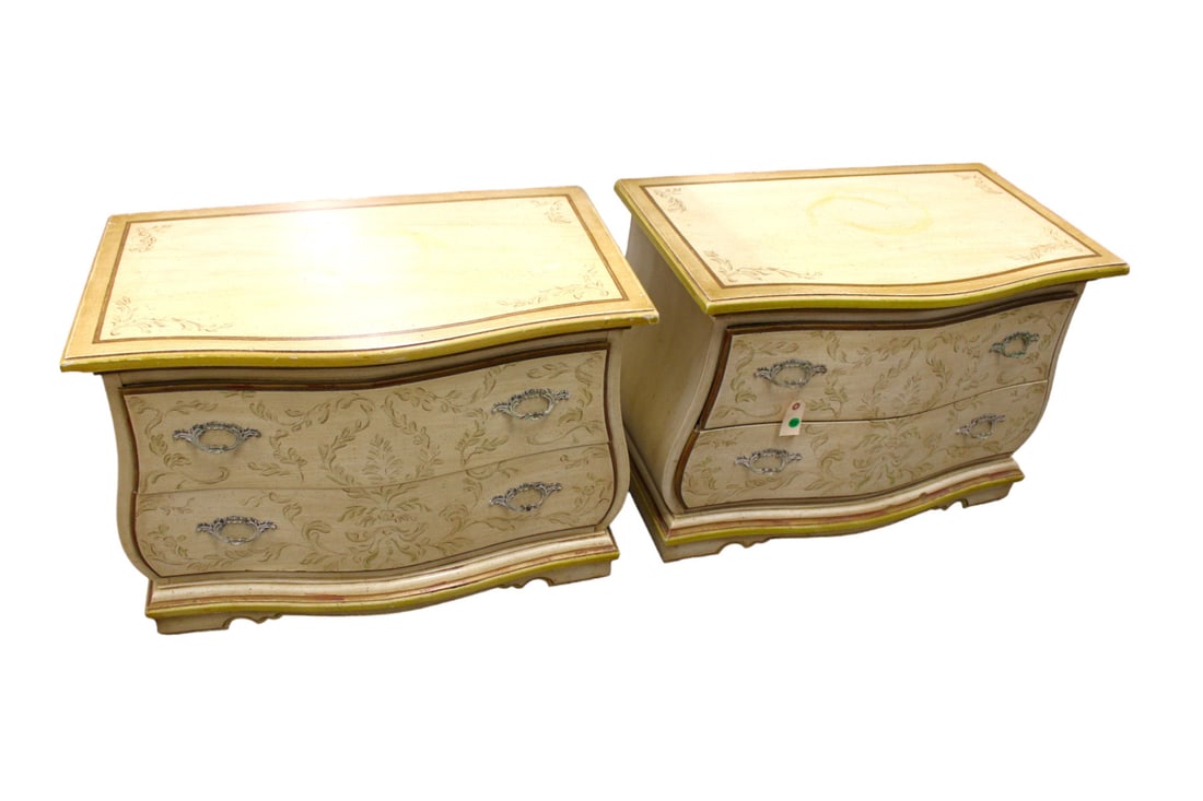 Pair Drexel Heritage night stands decorated original factory paint (1 of 7)