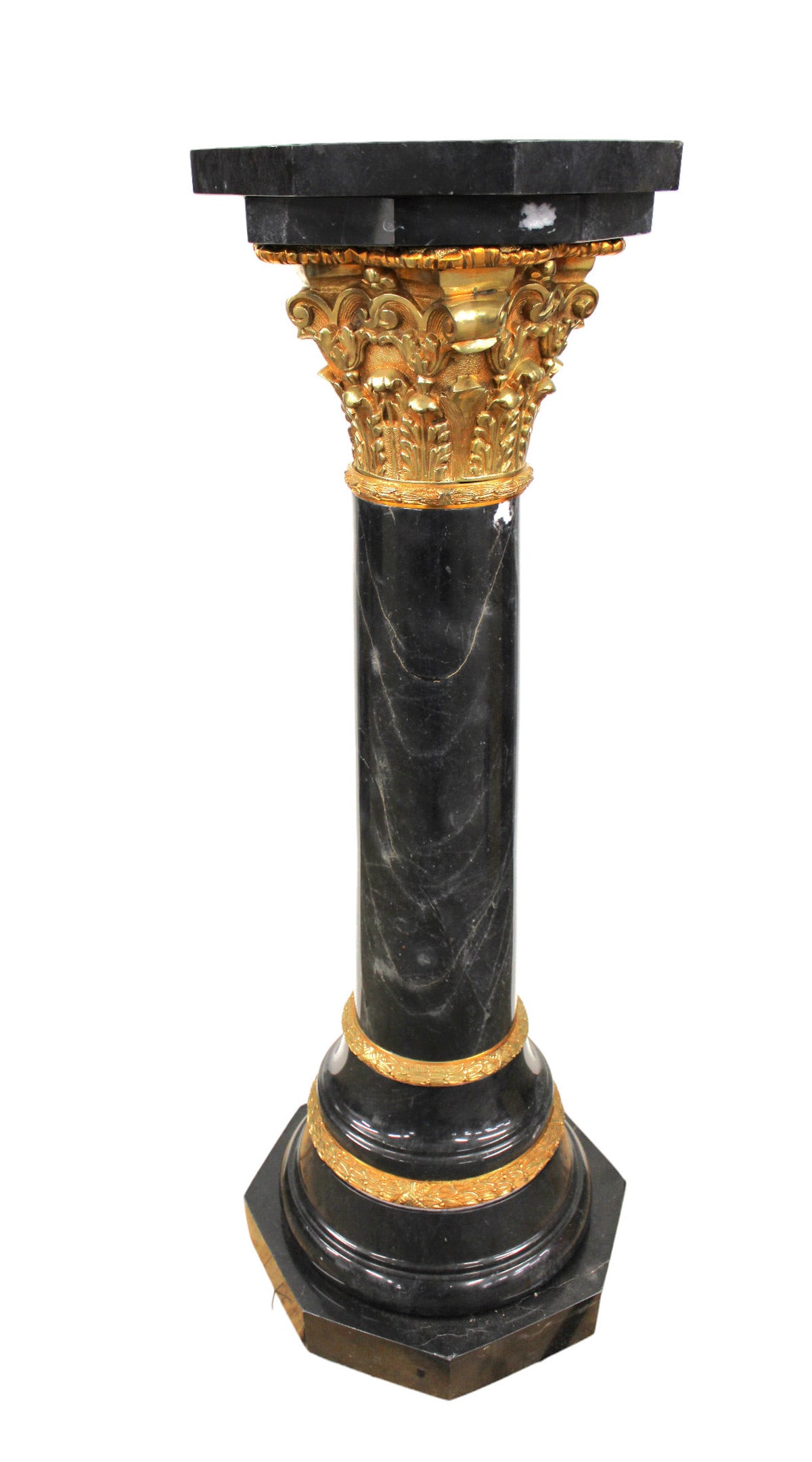 Awesome Vintage marble and bronze pedestal (1 of 5)