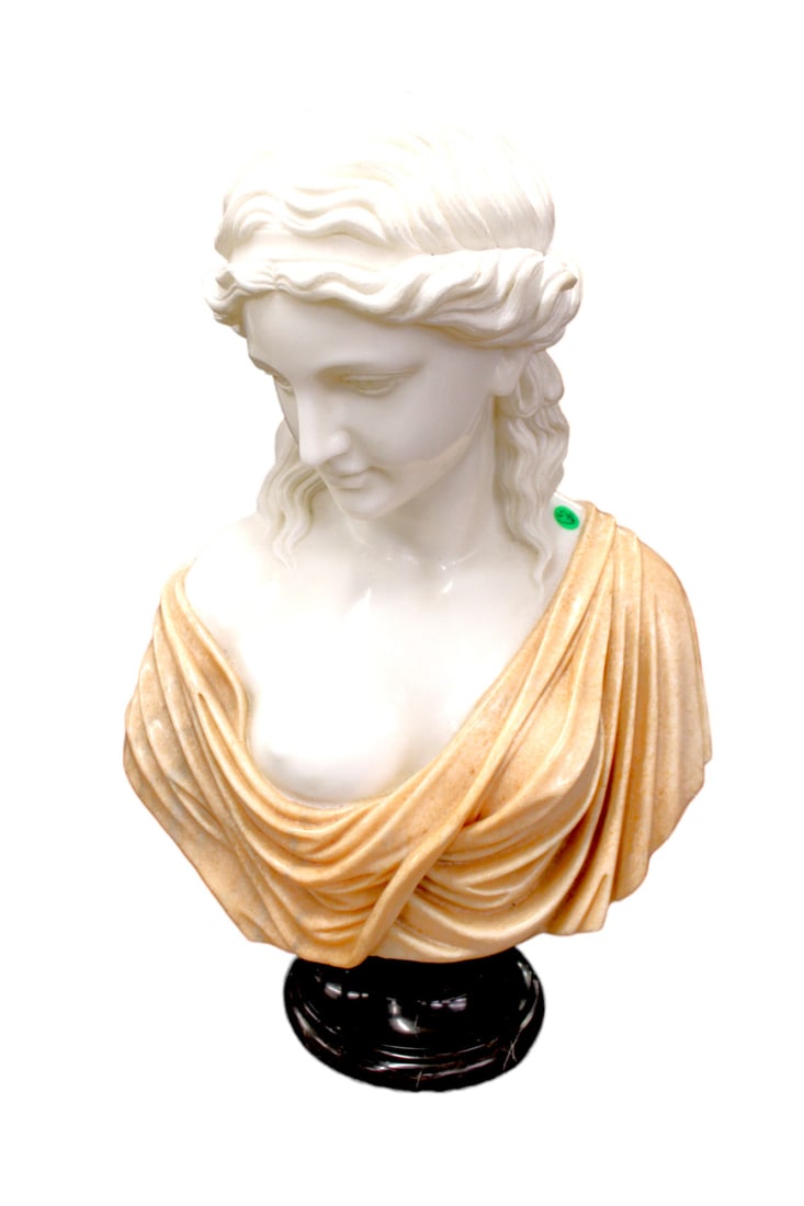 Italian tri color ladies head marble bust (1 of 5)
