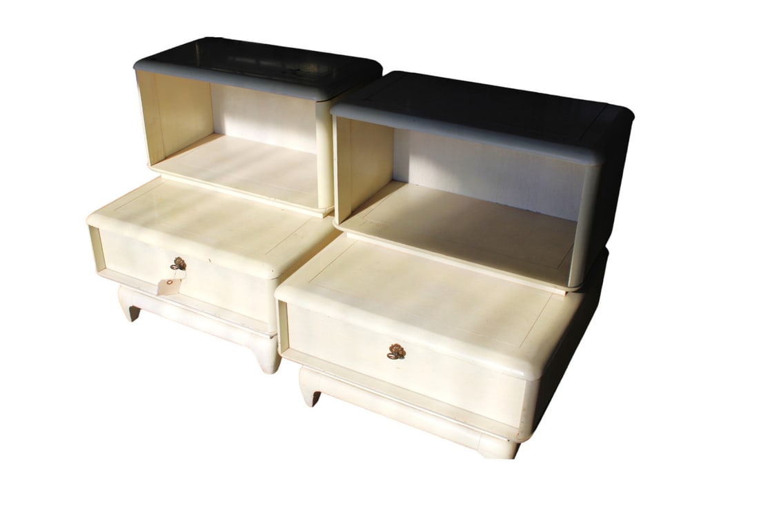 Mid century Kent Coffey Pent House white night stands (1 of 6)