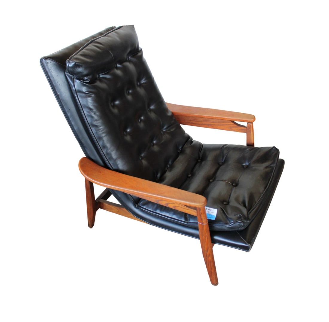 Mid century modern walnut frame lounge chair (1 of 6)