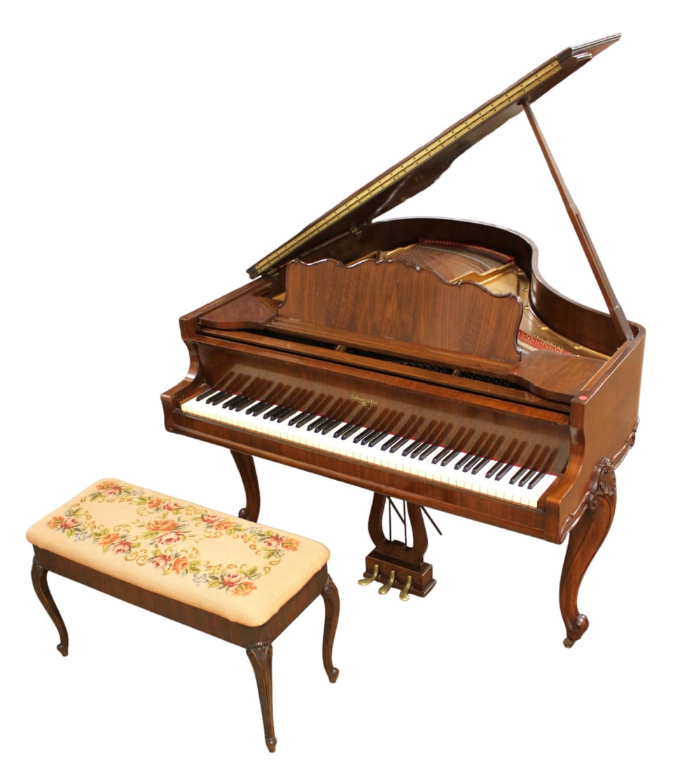 Sohmer & Co NY French style baby grand piano and bench (1 of 19)