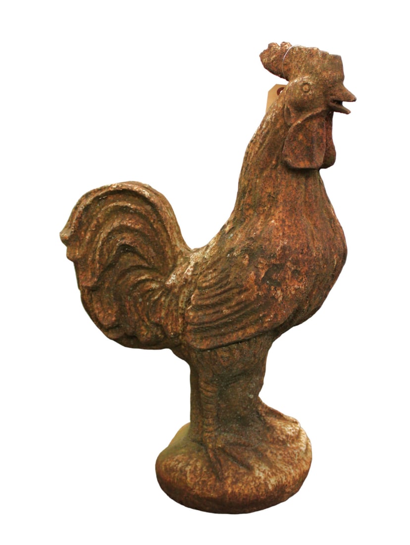 Semi antique life size cast iron garden rooster (1 of 6)