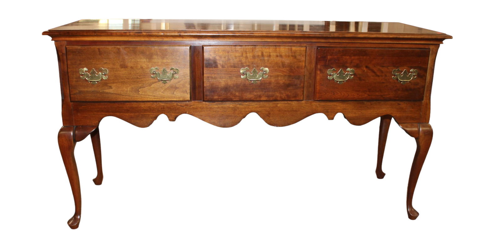 Harden solid cherry 3 drawer queen anne buffet (1 of 8)