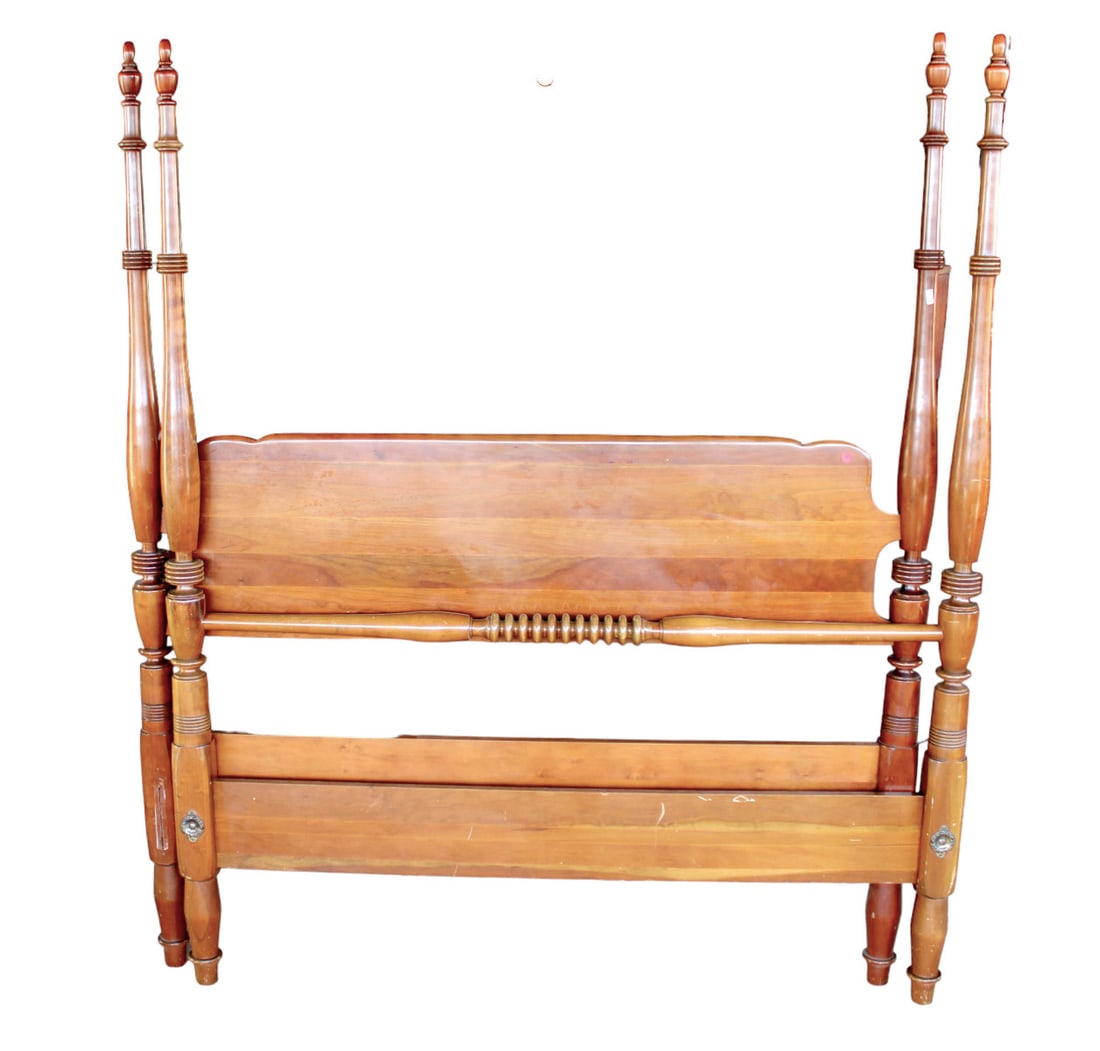 Vintage solid cherry Queen Size Four Poster Bed (1 of 4)