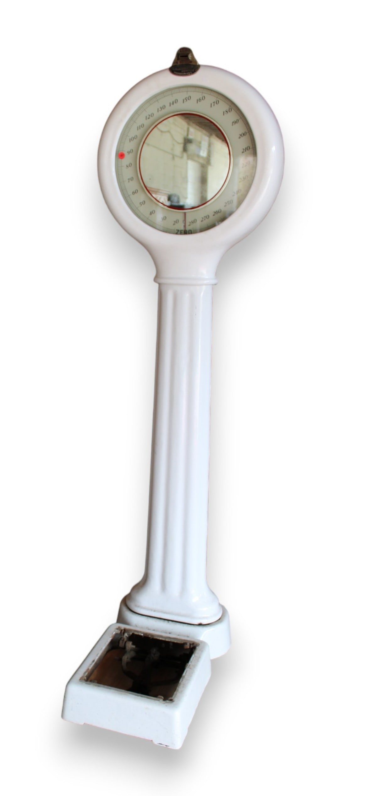 Antique DD Jennings .01 Cent Penny  Scale in cast iron with porcelain (1 of 6)