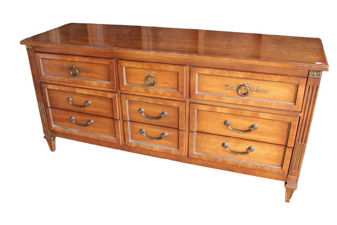 Mid Century . cherry stenciled dresser sold  J.B. VanSciver (1 of 4)