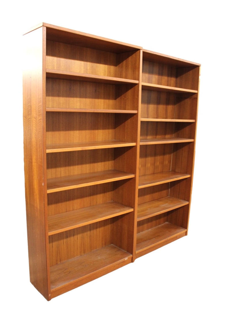 Pair of mid century teak bookcases (1 of 4)