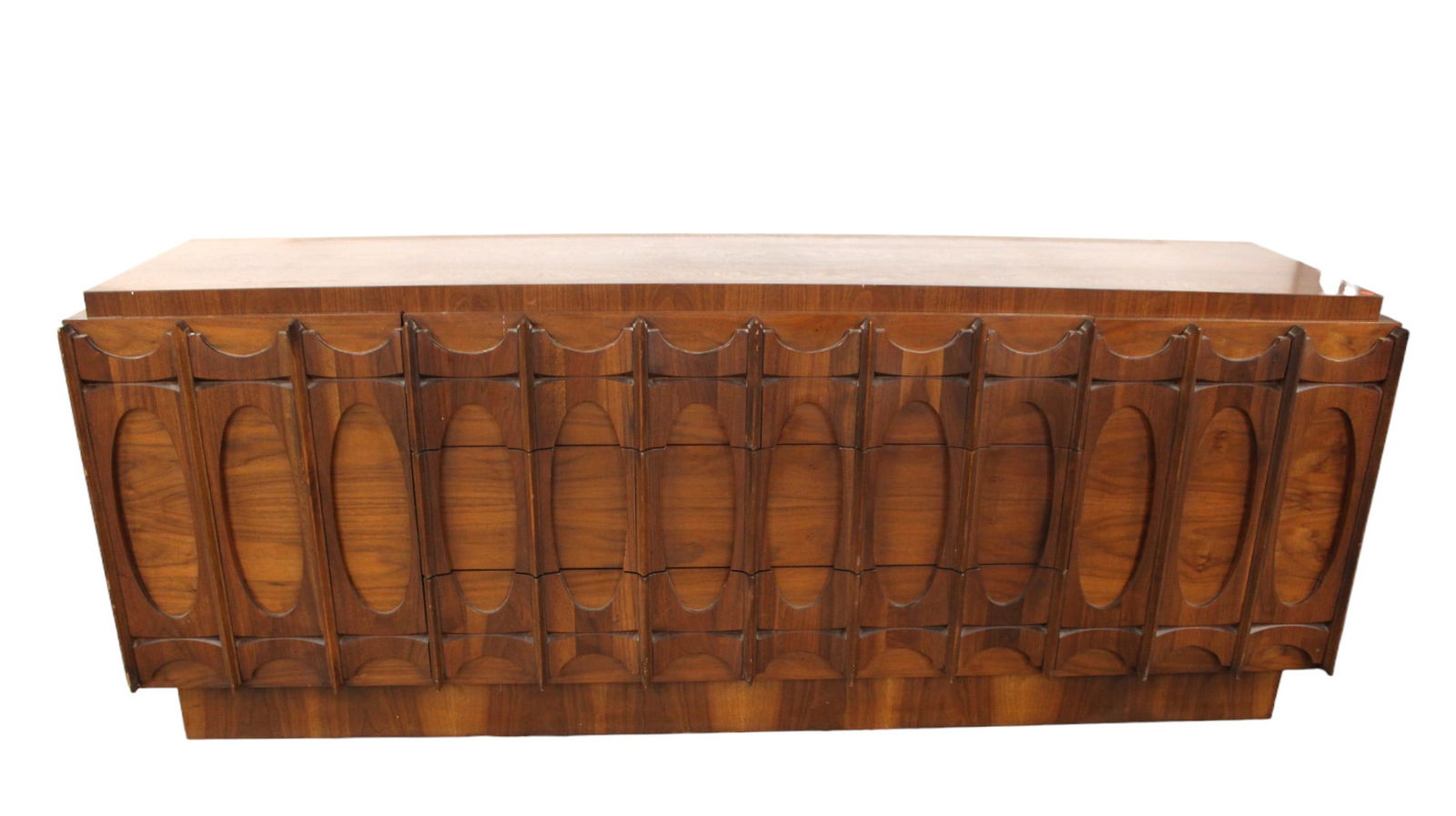 Mid century walnut fitted dresser dated Oct 29 1973 (1 of 8)