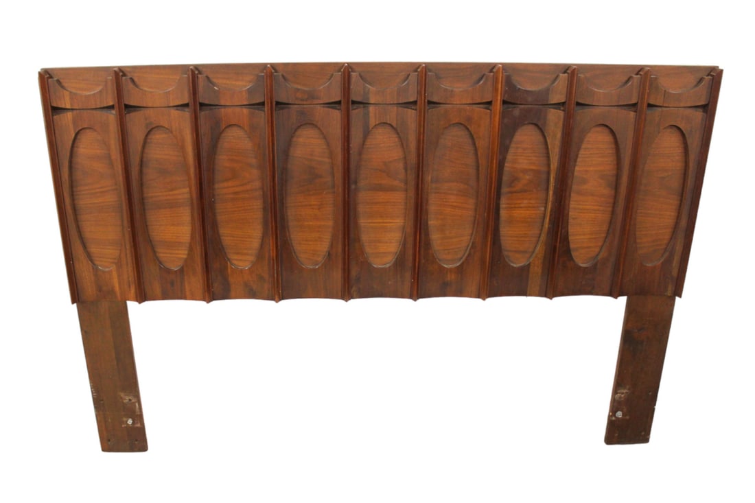 Mid century walnut head board for bed (1 of 3)
