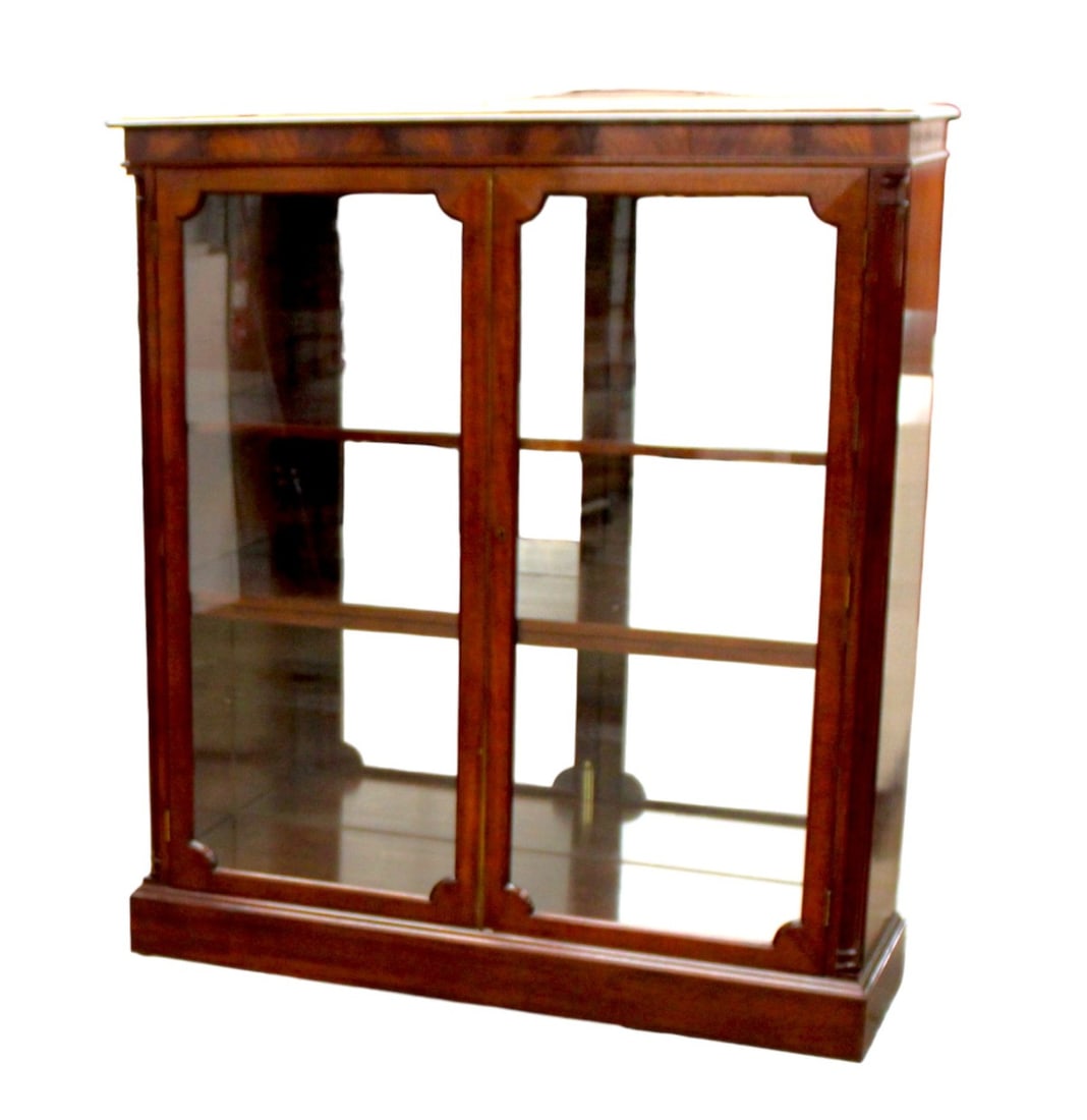Vintage burl mahogany mirrored back bookcase (1 of 6)