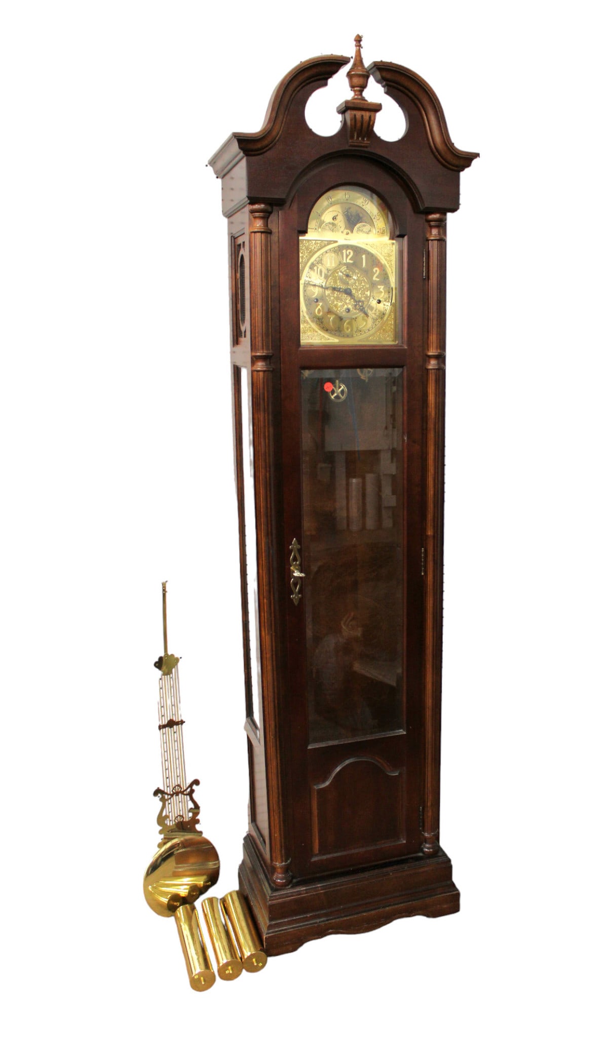 Ridgeway cherry case brass face grandfather clock (1 of 8)