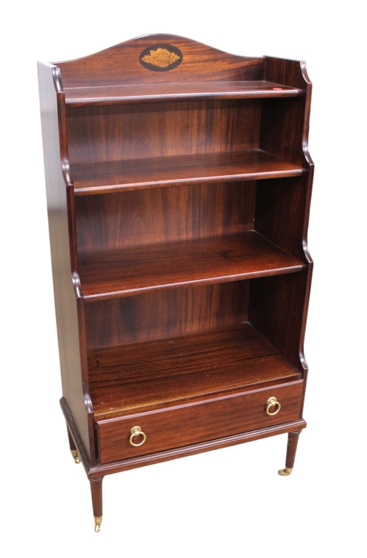Nice solid mahogany open front 3 tier book shelf (1 of 5)