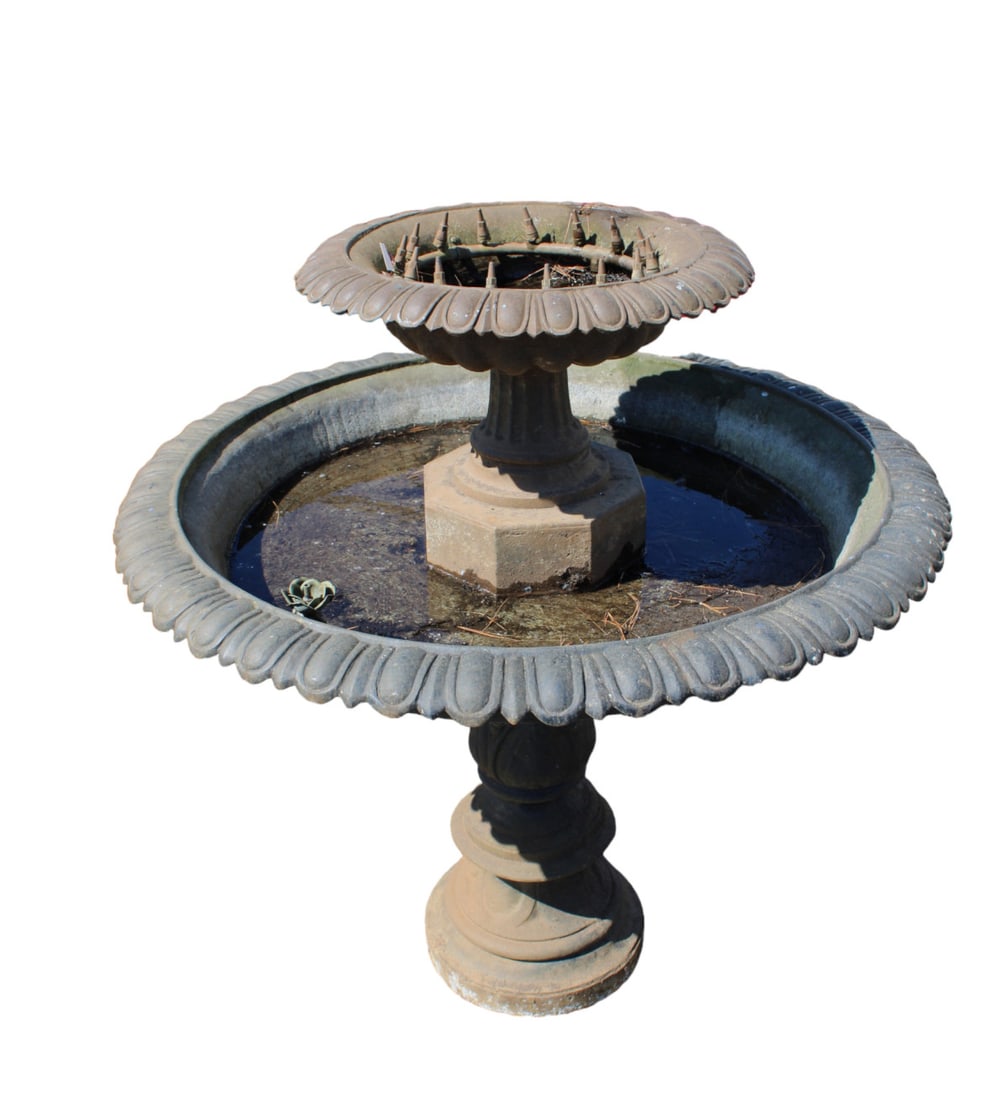 Quality semi antique two tier cast aluminum water fountain (1 of 8)