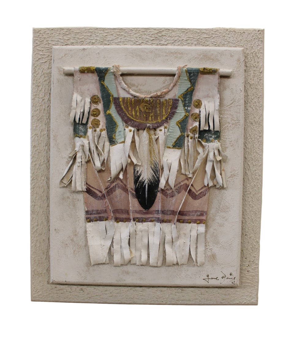 Vintage signed sculpture artwork of Indian dress (1 of 5)