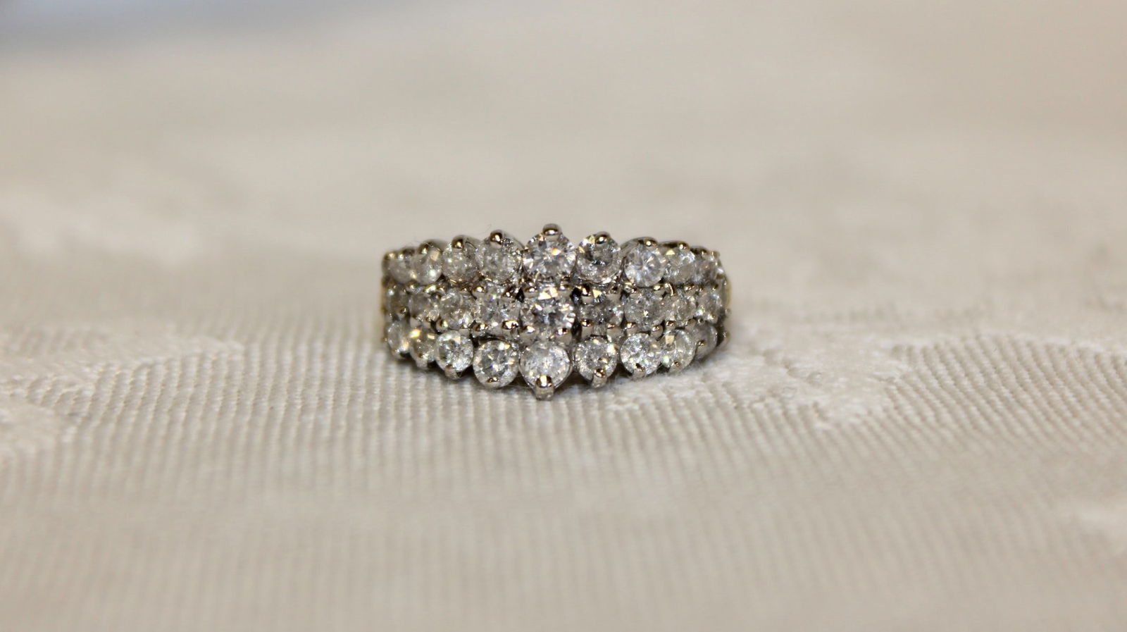 Beautiful 14kt vintage yellow gold & diamond cocktail ring (1 of 4)