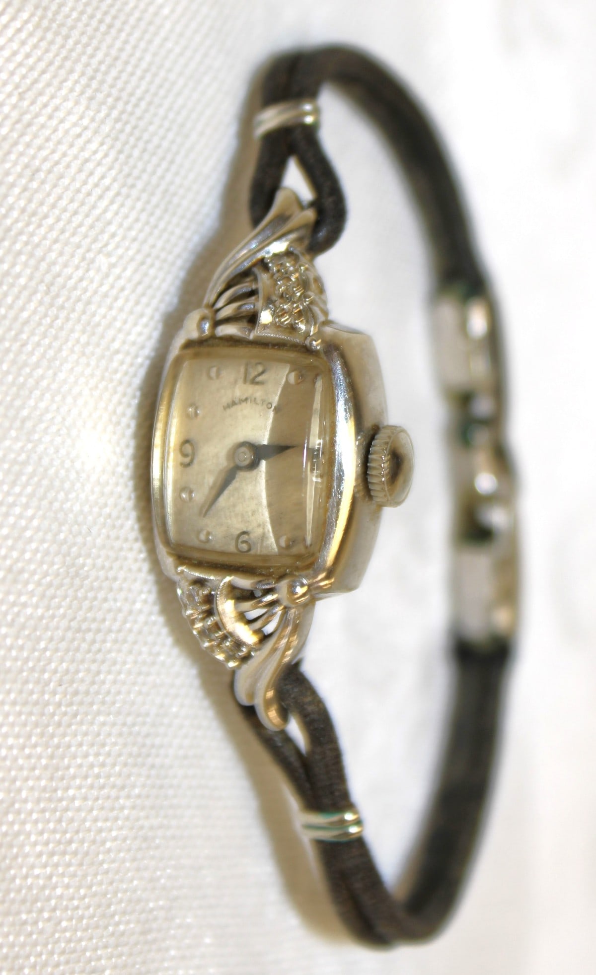 Vintage 14kt white gold Hamilton ladies watch: Vintage 14kt white gold Hamilton ladies watch