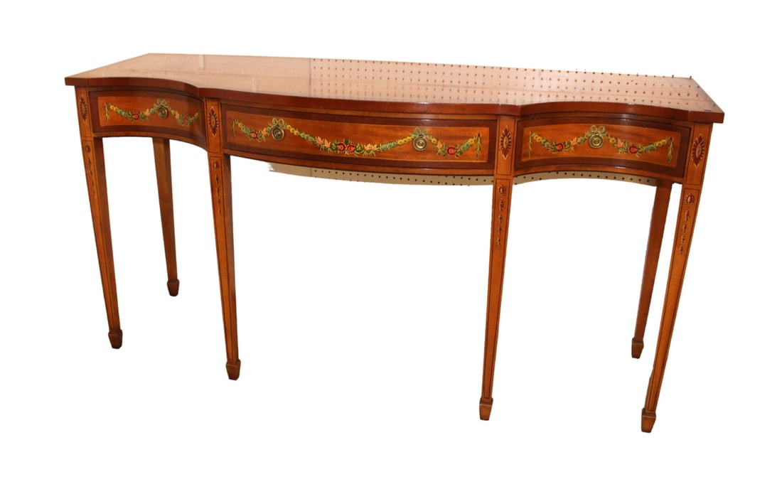 Wellington Hall satinwood paint decorated buffet (1 of 7)