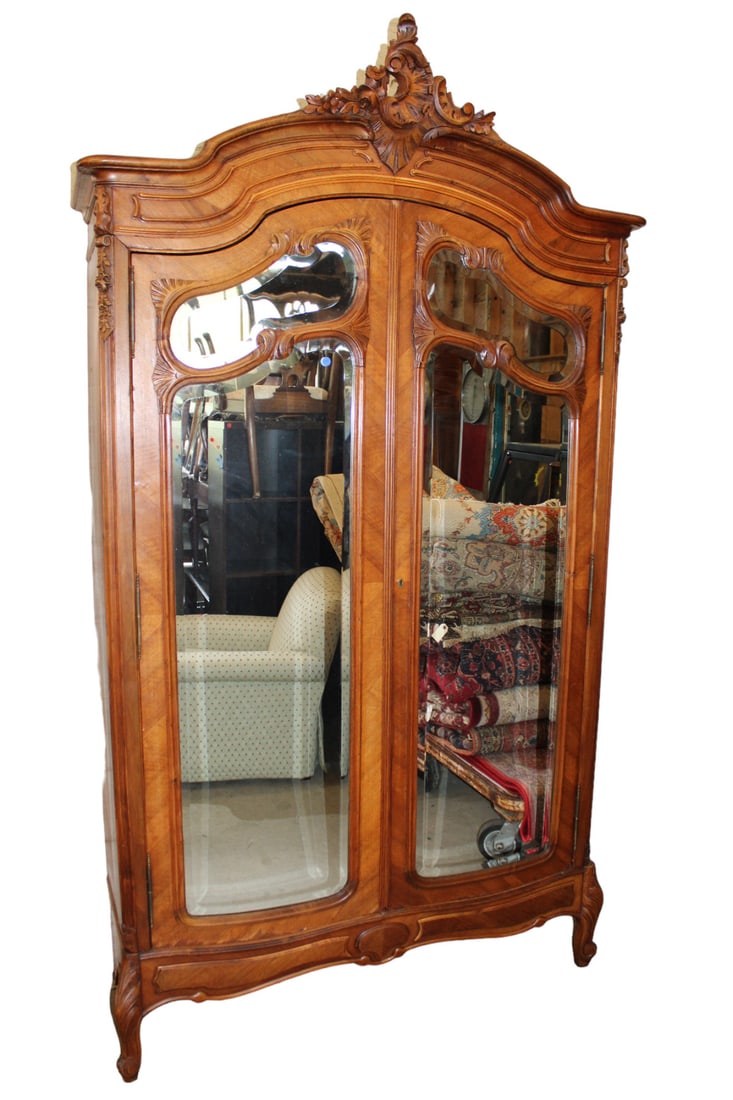 Antique French walnut wardrobe (1 of 10)