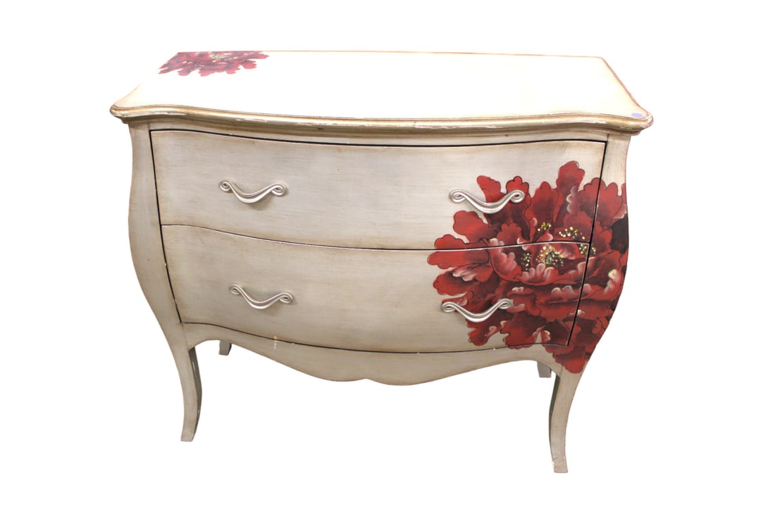 Paint decorated 2 drawer chest (1 of 6)