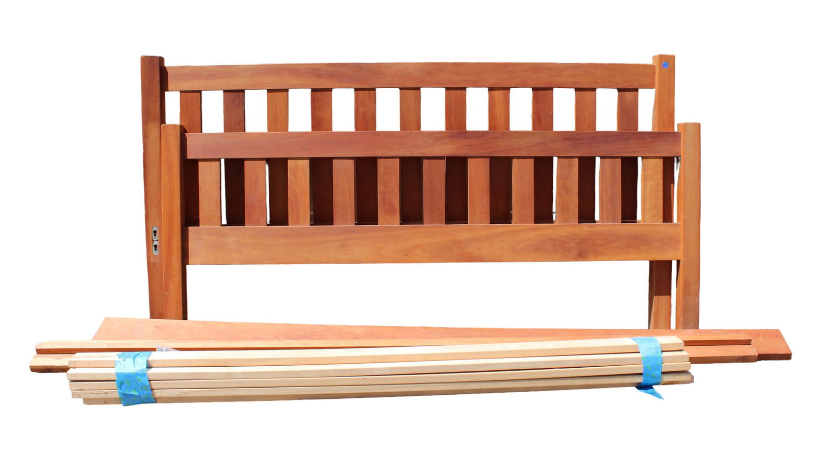 Vermont Furn slatted arts & crafts queen size bed (1 of 5)