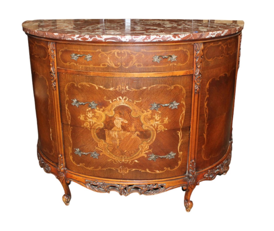 Antique french style J.B. VanSciver Co. demilune chest (1 of 9)