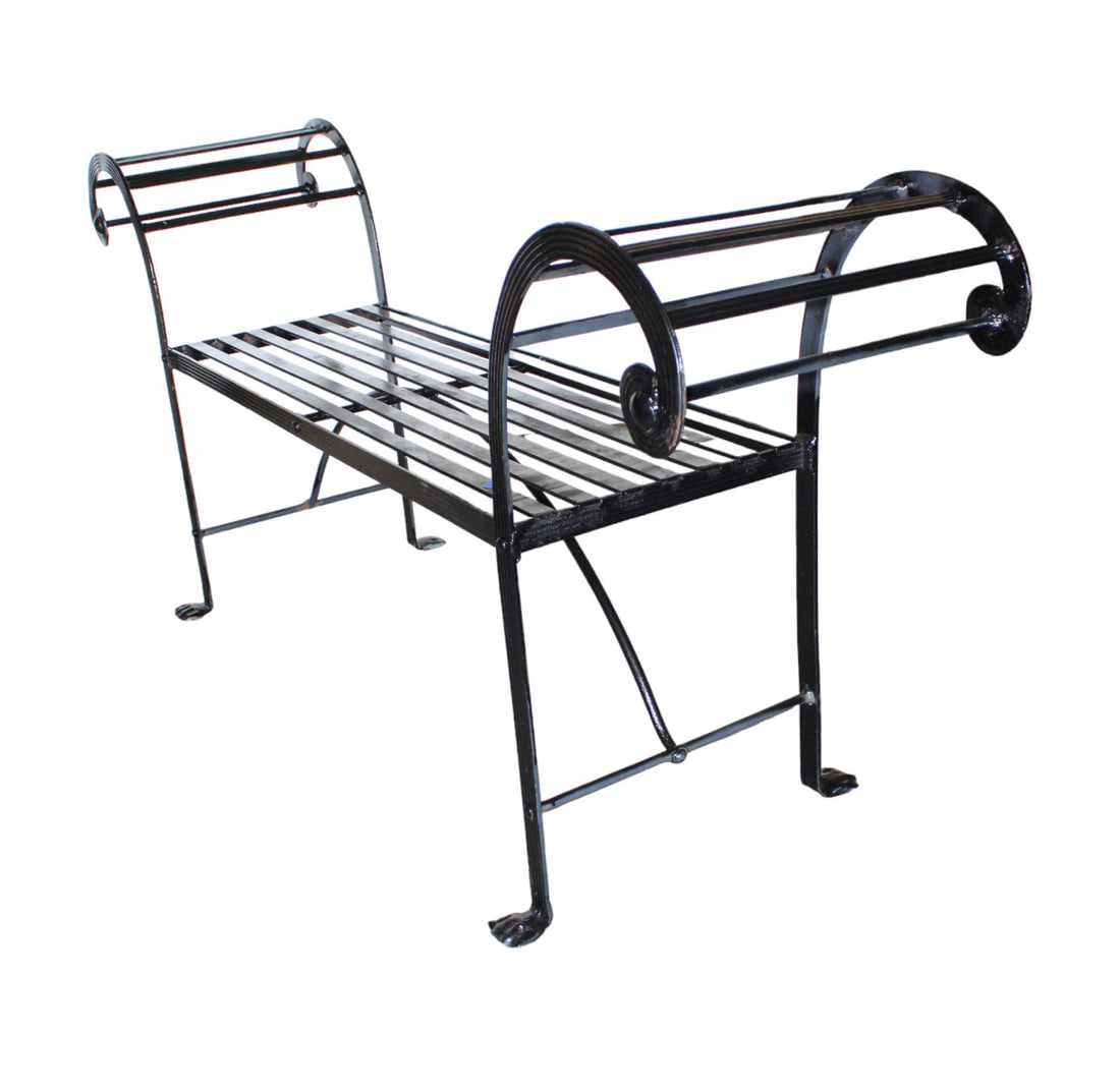 Metal roll arm decorator bench (1 of 5)