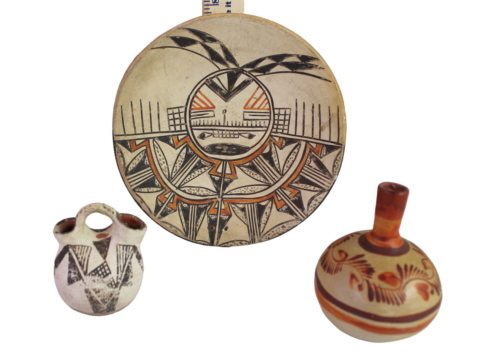 3 pcs. of decorative clay pottery. (1 of 3)