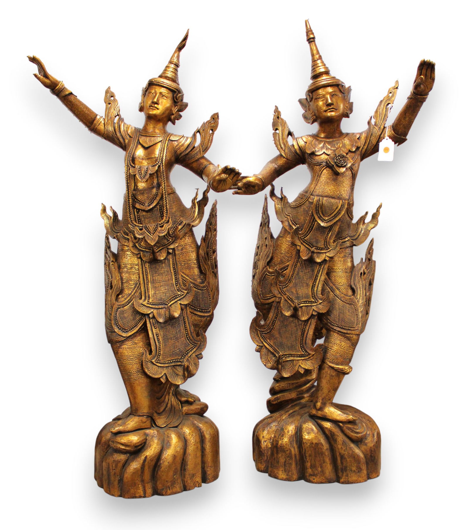 Pair of Burmese Kinnari Statues (1 of 16)