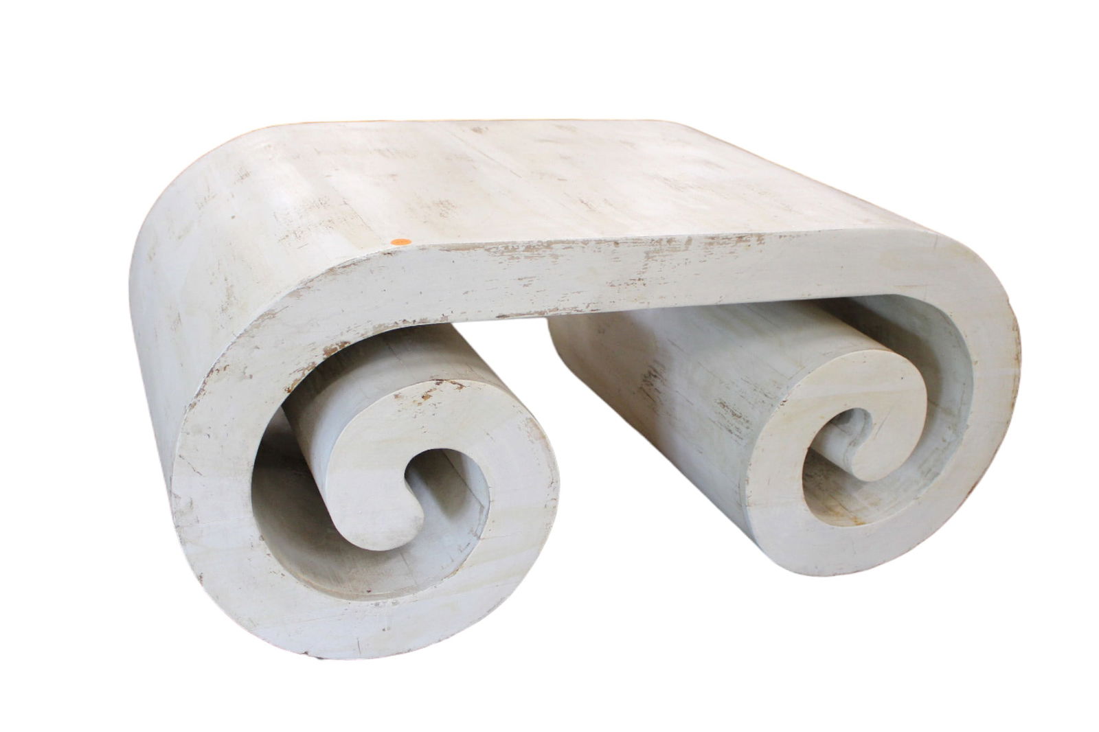 White wash scroll leg accent table (1 of 7)