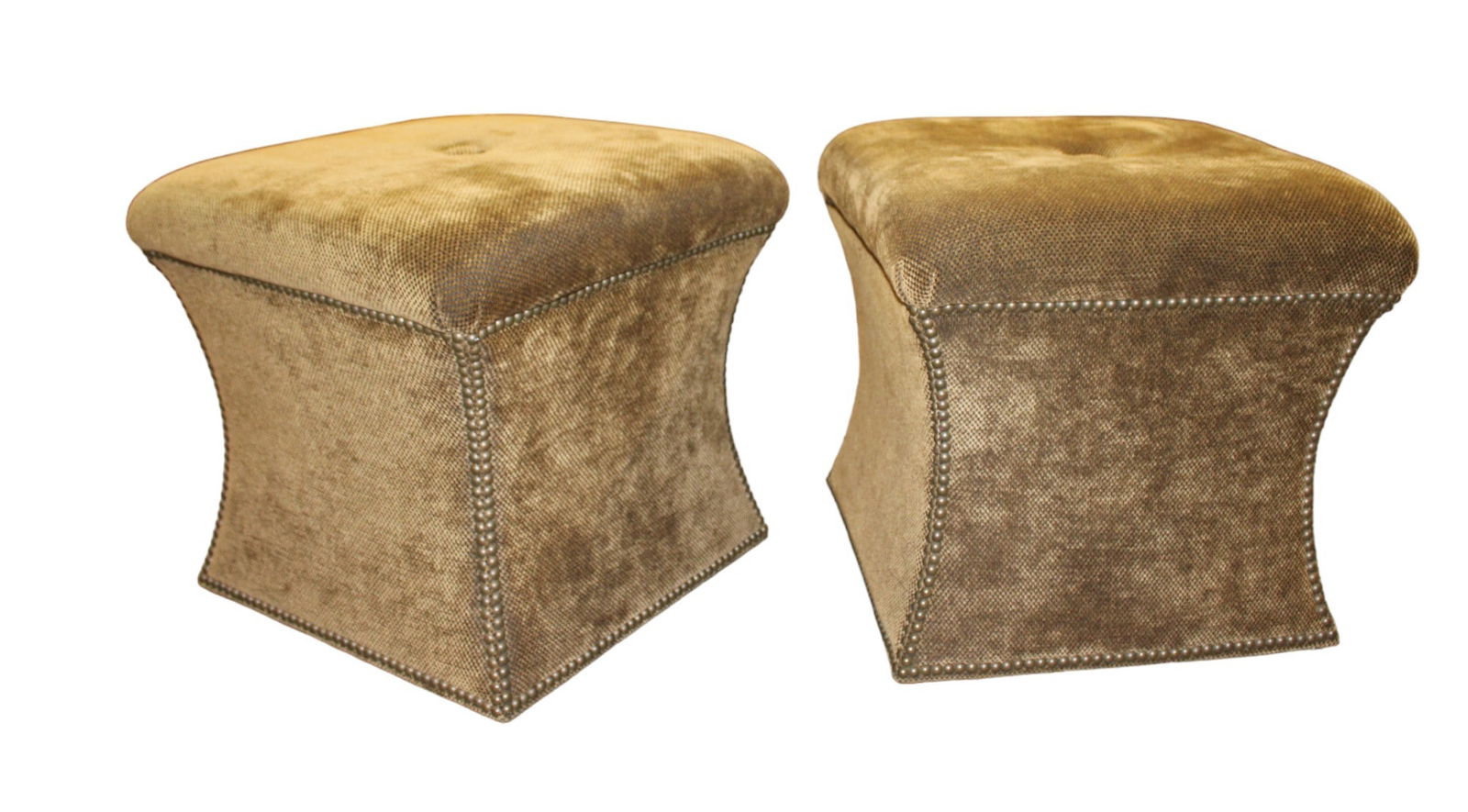 Pair Ferguson Copeland hour glass ottomans (1 of 5)