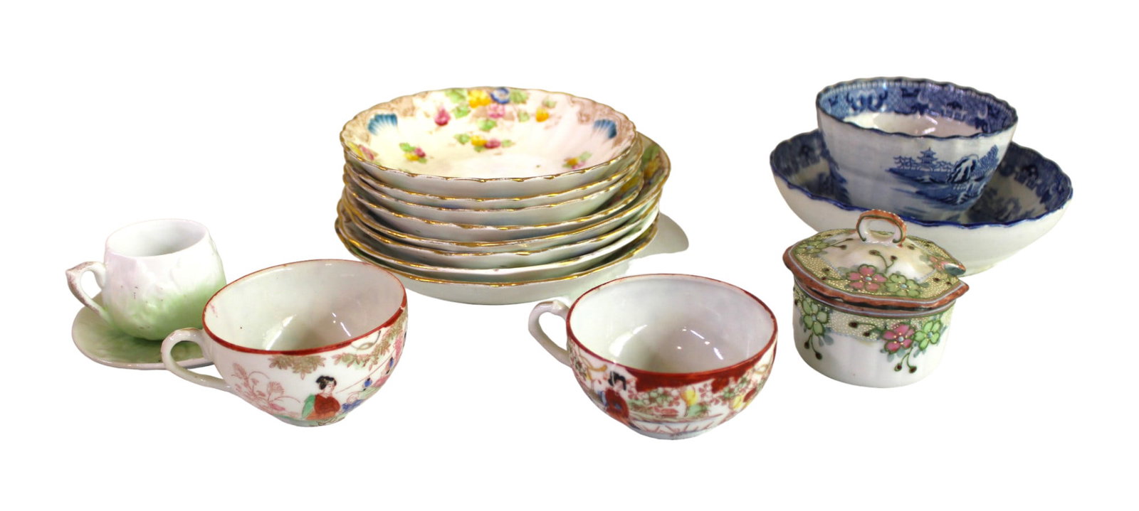 Hand painted Nippon, Chinese, and other: Selection china including hand painted Nippon, Chinese, and other in as found condition