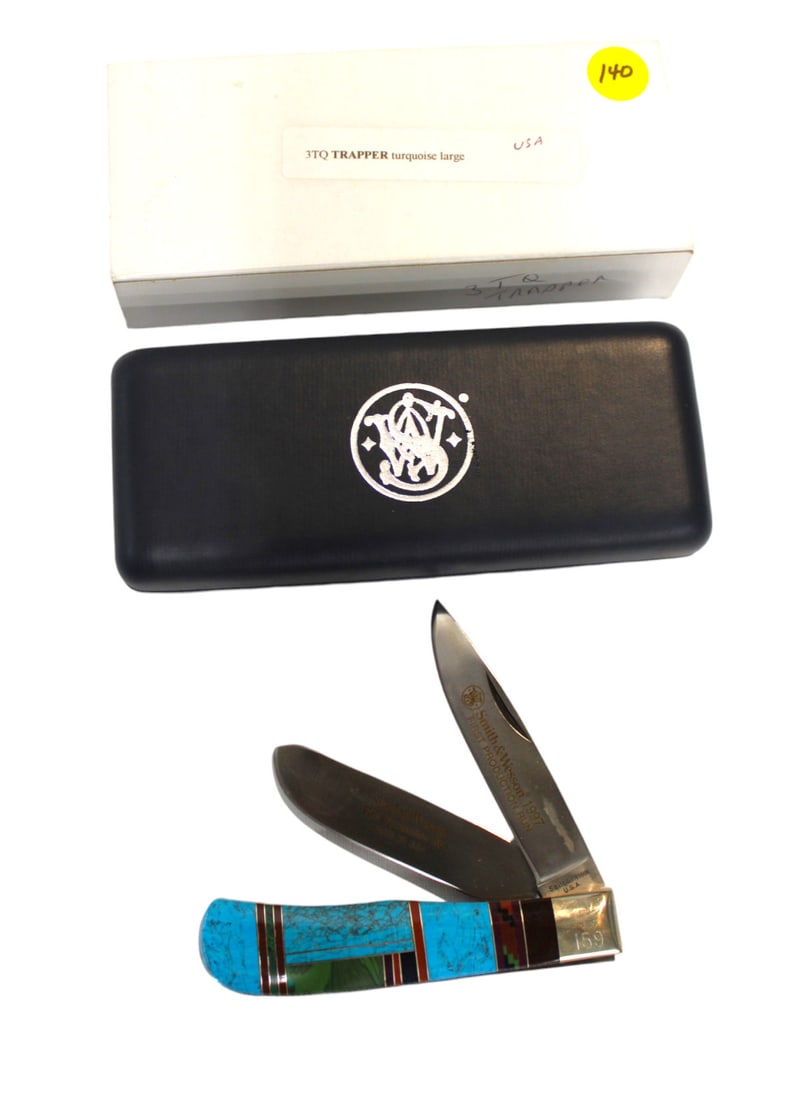 Smith & Wesson 3TQ Trapper Turquoise large USA, original box & hard case (1 of 3)