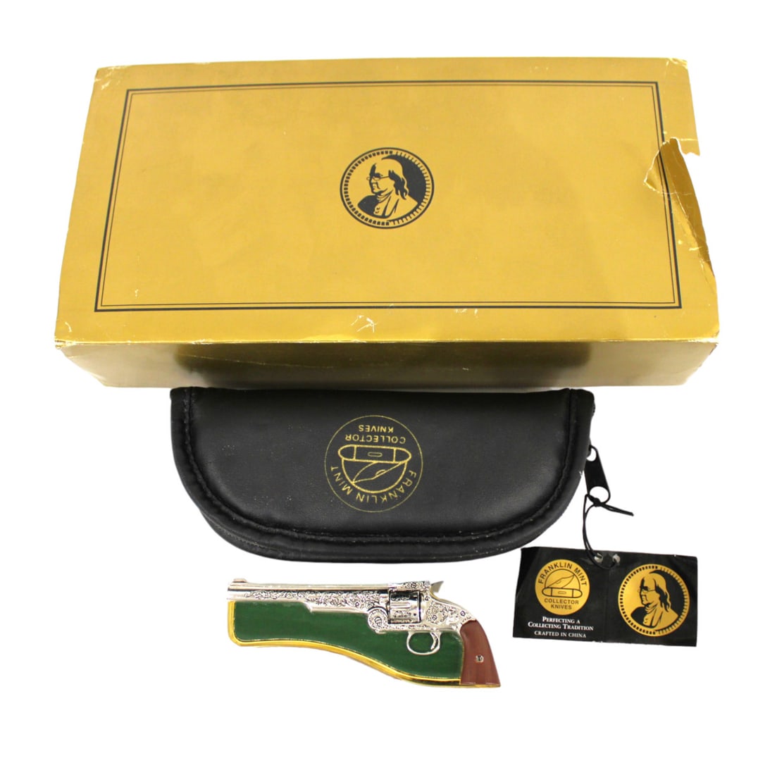 Smith & Wesson Franklin Mint Collection .44 Caliber Revolver Knife new in box with case P/N B11YK56: Smith & Wesson Franklin Mint Collection .44 Caliber Revolver Knife new in box with case P/N B11YK56