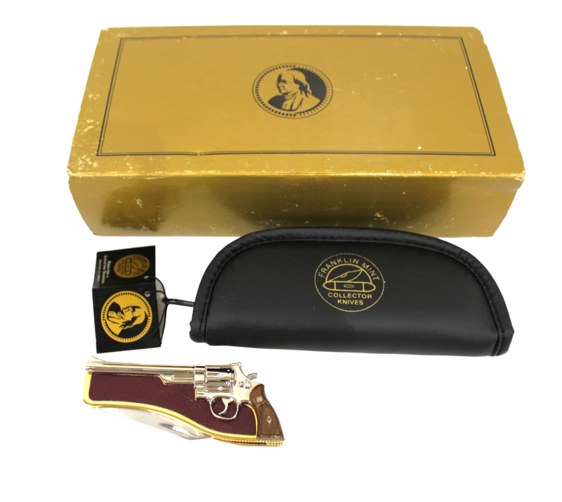 Smith & Wesson Franklin Mint FM P/N B11ZE44 .44 Magnum Rev. Knife: Smith & Wesson Franklin Mint Collection .44 Magnum Revolver Knife FM new in box with case P/N B11ZE44