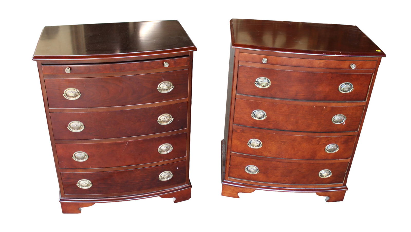 Pair Bombay Furn.  Cherry 4 drawer nightstand (1 of 6)