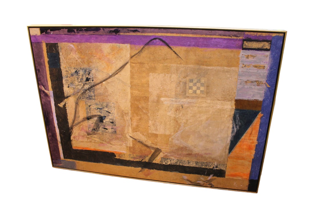 MidC. oil on board Nancy Friedlander In the Balance: Mid Century oil on board Nancy Friedlander titled In the Balance, structurally sound in good condition, no noticeable issues. 39.5"h x 56"l