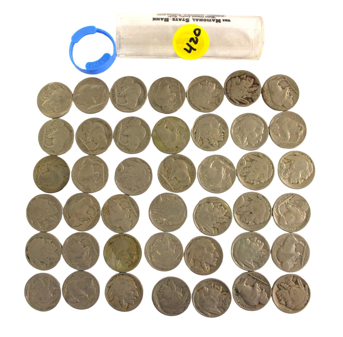 42 US Buffalo Nickels, various dates (1 of 3)