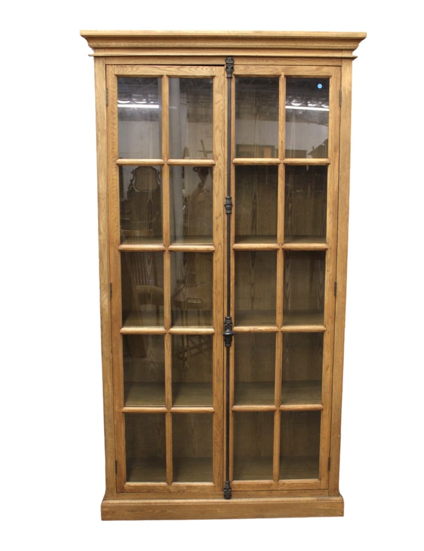 20 pane country oak bookcase attr. Restoration Hardware (1 of 9)