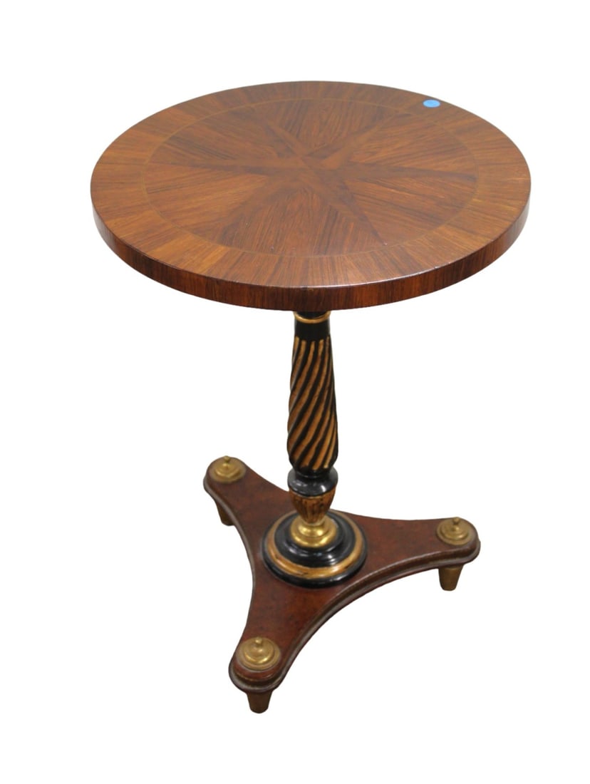 Quality star burst inlaid accent table - rosewood/ mahogany (1 of 4)