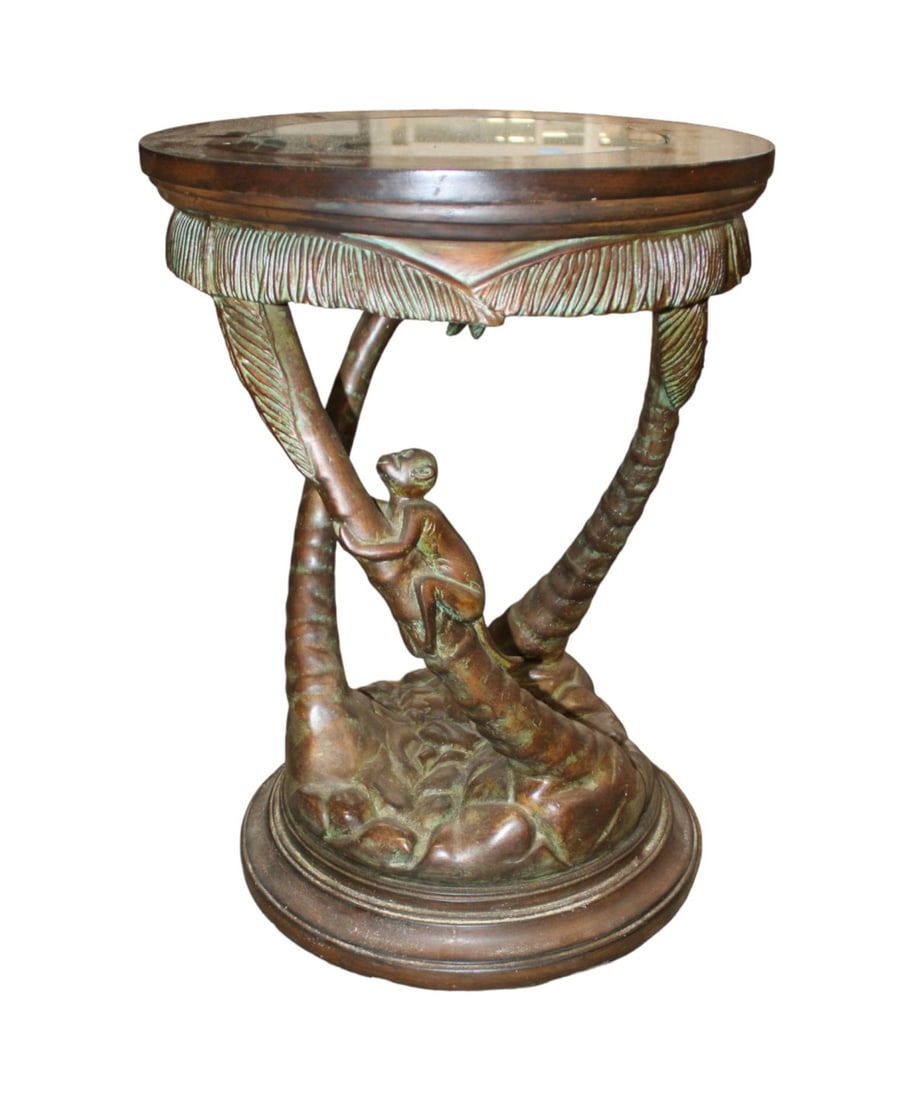 Fancy 18" tropical accent table manner Maitland Smith (1 of 5)