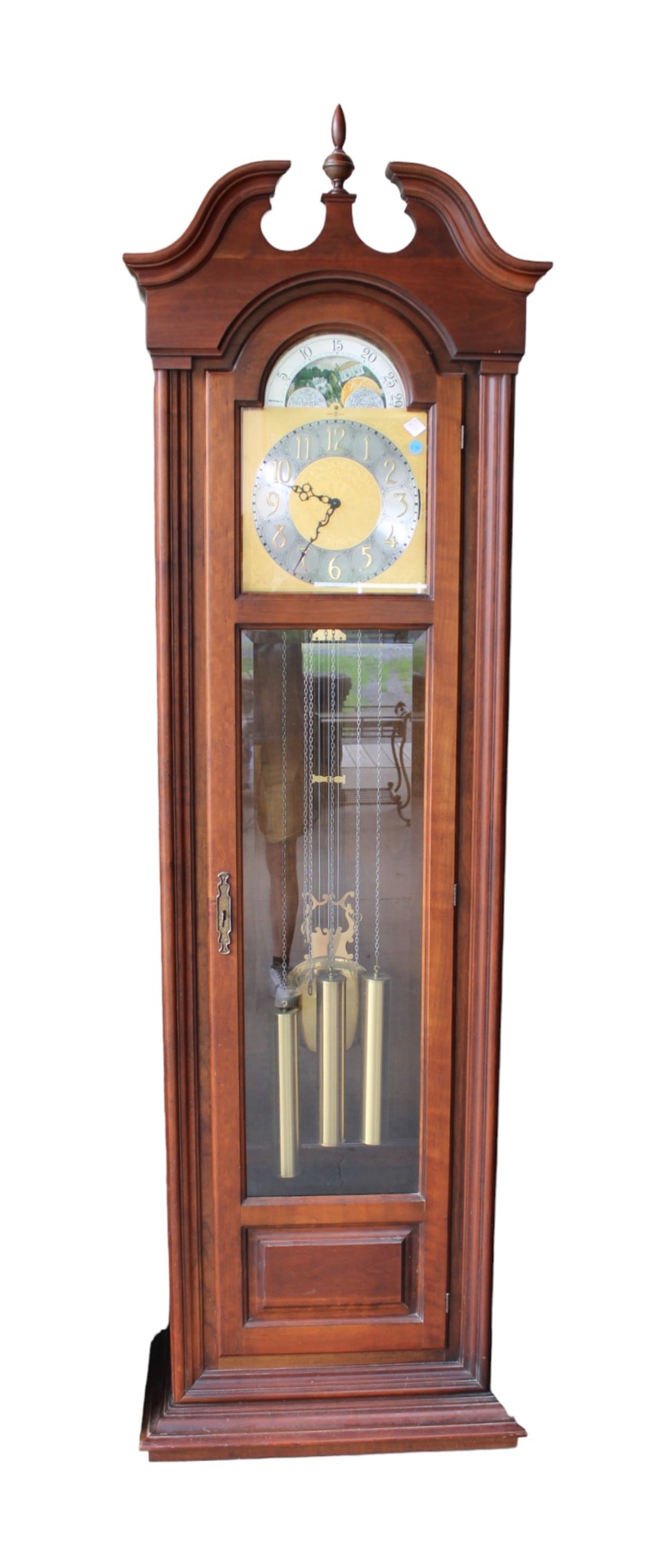 Howard Miller grandfather clock - cherry case (1 of 5)