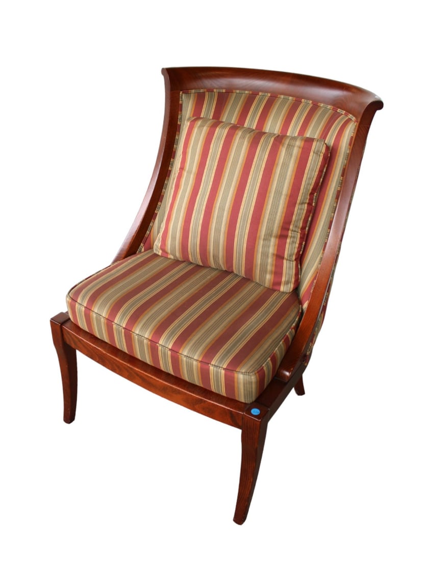 Ethan Allen modern design chair - mahogany/upholstered (1 of 5)