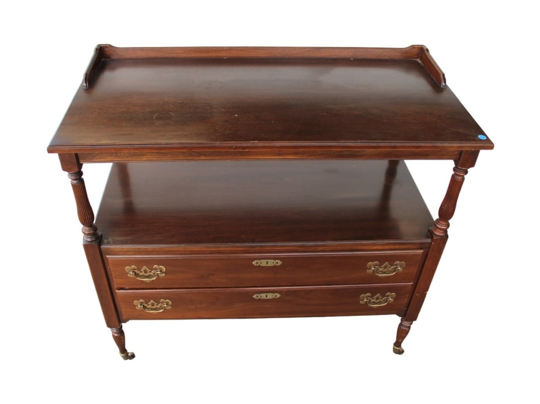 Ethan Allen cherry server/tea cart with gallery (1 of 6)