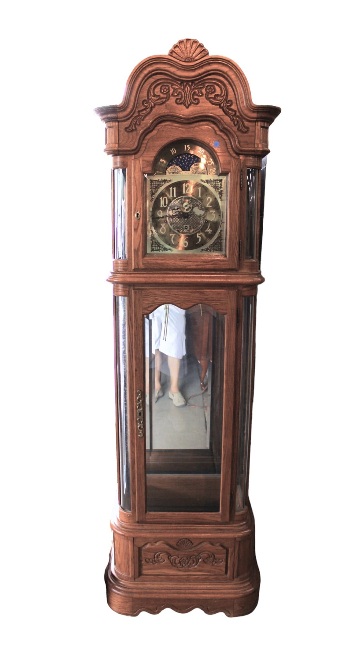Ridgeway grandfather clock in oak case (1 of 4)